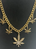 Gold Marijuana Leaf Necklace