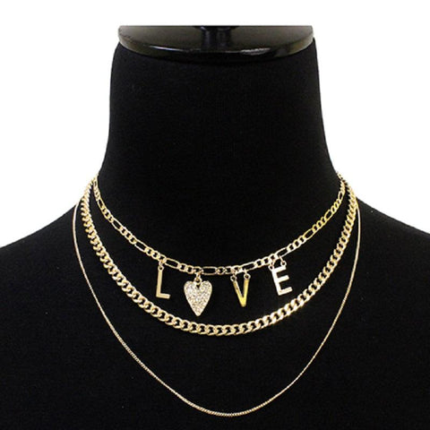 LOVE Layered Gold Necklace